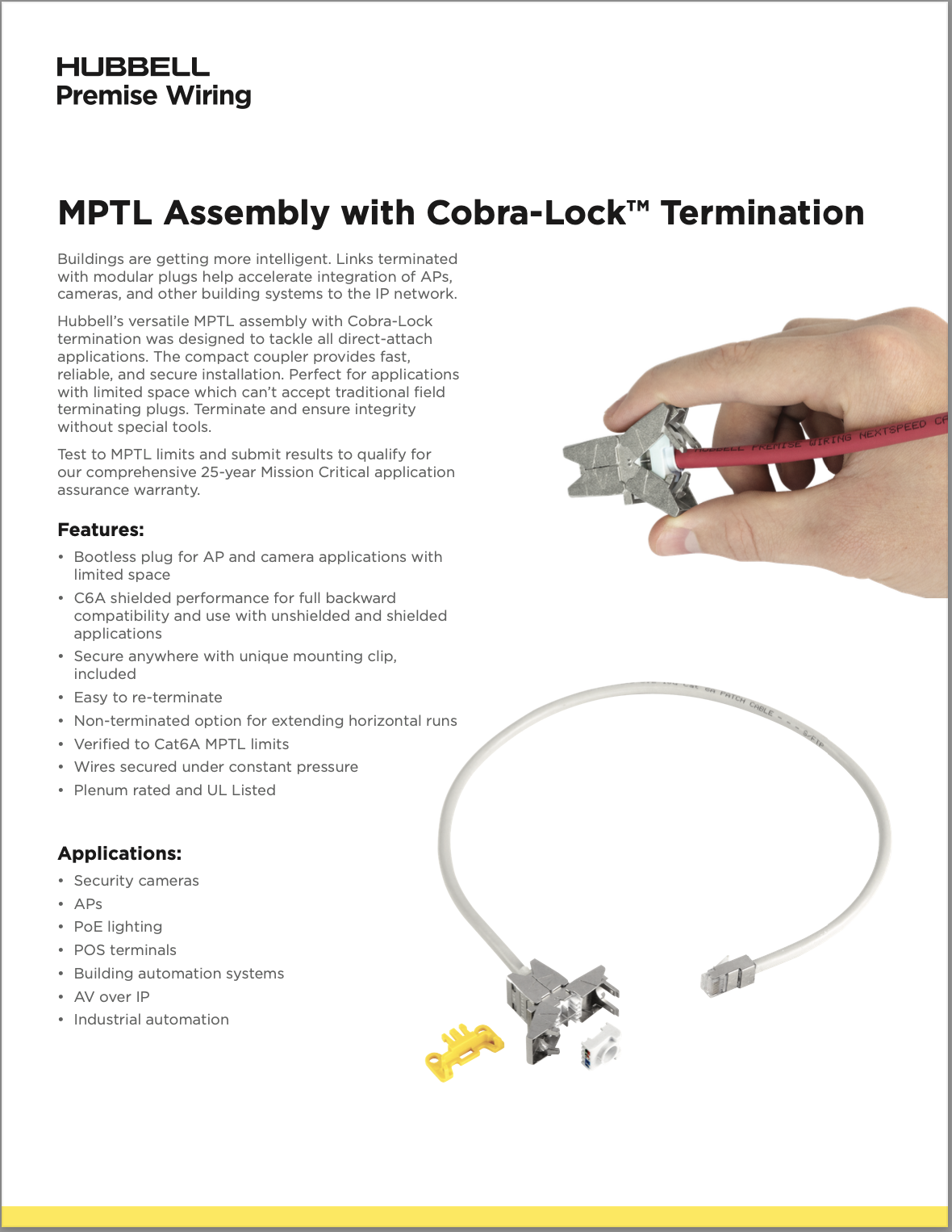 Cobra-Lock Sell SHeet Premise MPTL Assembly with Cobra-Lock - Sell Sheet