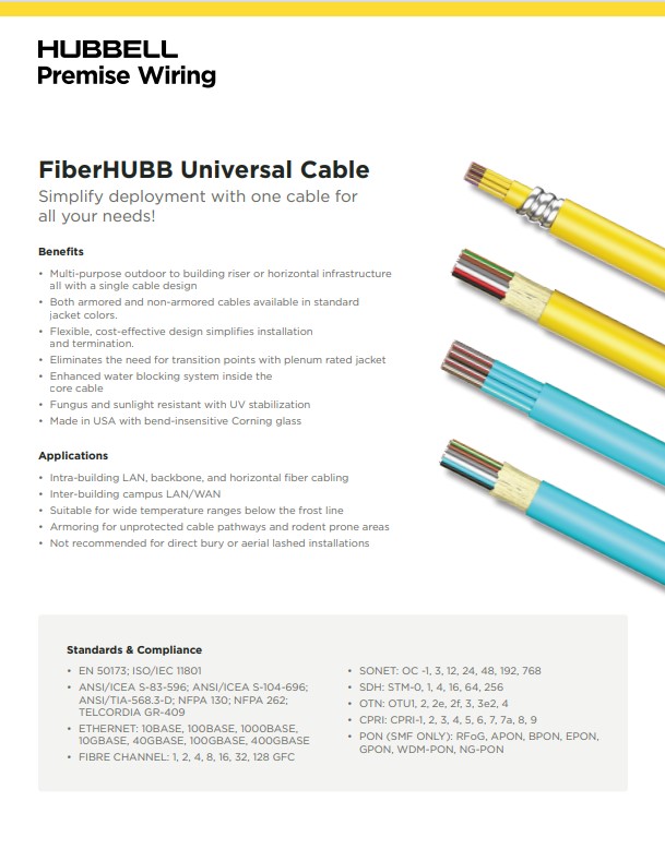 universal cable FiberHUBB Universal Cable